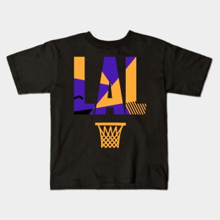 LA Basketball Throwback Art Kids T-Shirt